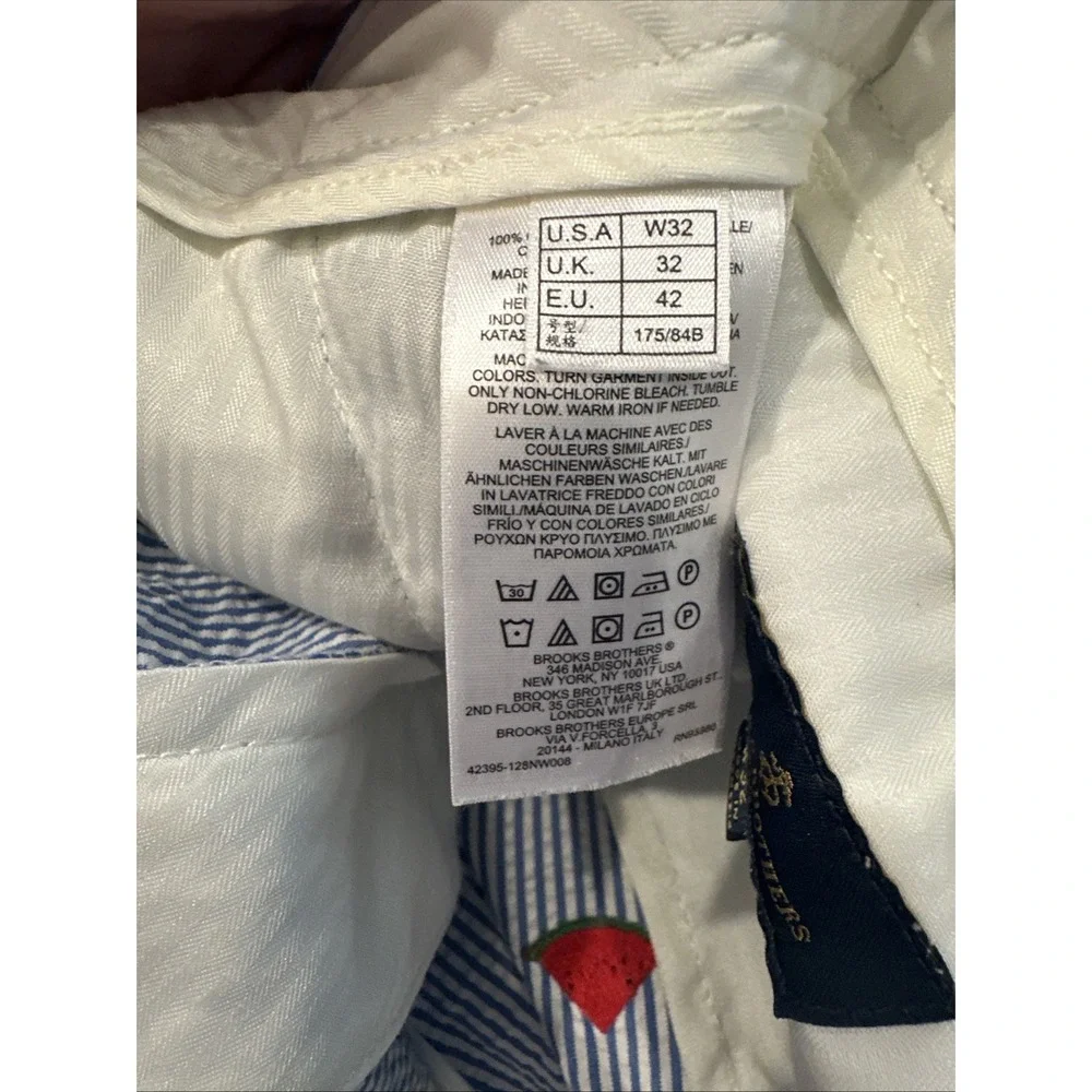 Brooks Brothers Shorts‎ Seersucker Striped watermelons Mens Size 32 32x10